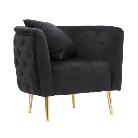 Poltrona "Bucarest" 1 posto in velluto gambe in metallo color oro per interni