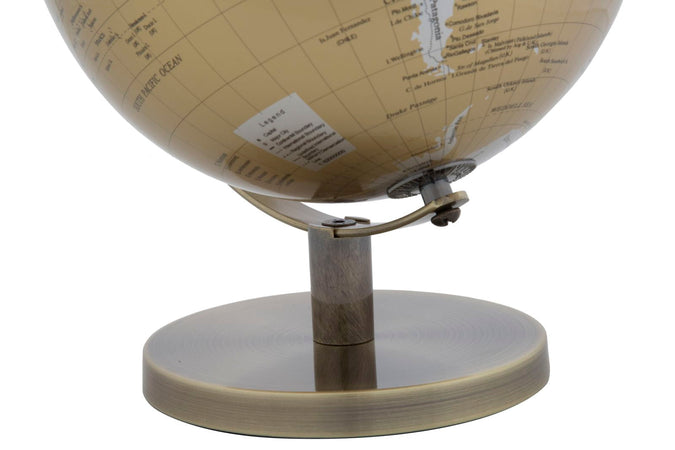 Mappamondo girevole con base in metallo per decorazione interni h 28 cm
