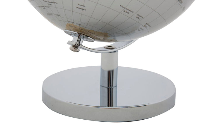 Mappamondo girevole con base in metallo per decorazione interni h 28 cm