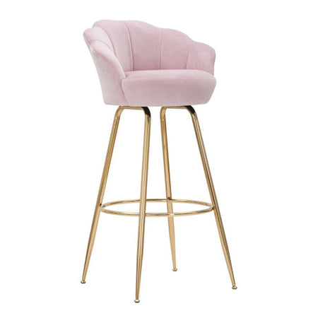 Sgabello da bar "Vienna" in tessuto gambe in metallo color oro per interni
