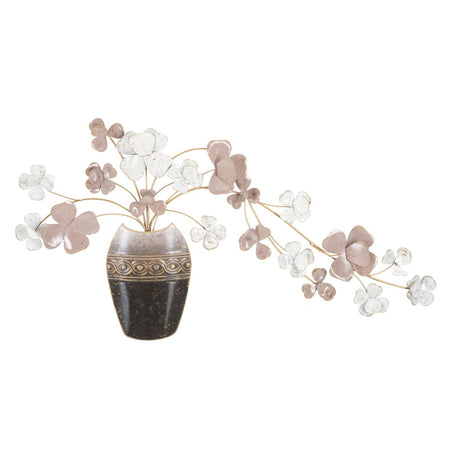 Pannello vaso decorativo con fiori in ferro per decorazioni ambienti
