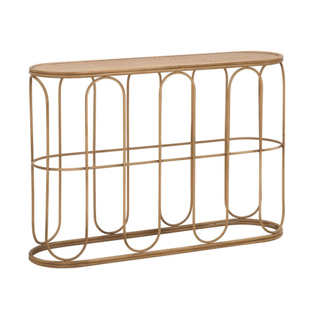 Console "Samui" struttura in metallo e rattan per interni