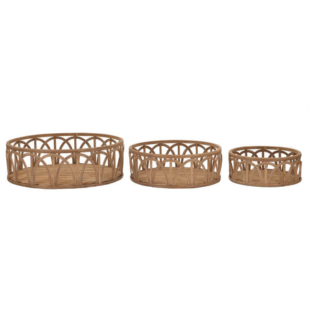 Svuota tasche cestini in rattan colore naturale per interni set da 3