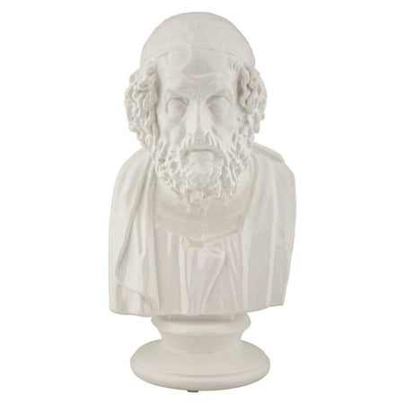 Scultura antica saggio in poliresina colore bianco per decorazioni ambienti