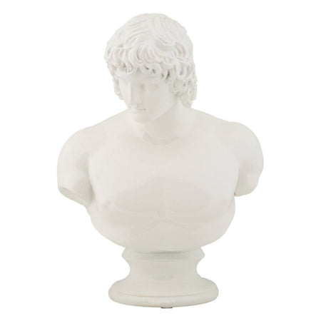 Scultura antica centurione in poliresina colore bianco per decorazioni ambienti