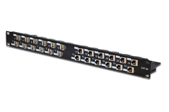 PANNELLO PATCH 24 PORTE MODULARE VUOTO PER RACK 19" BLACK (AR-PP24M)