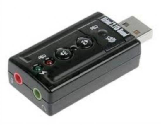 Adattatore Usb-Audio per Microfono, Casse o Cuffie - Permette di aggiungere la funzione audio in un PC senza la necessità di una scheda audio.