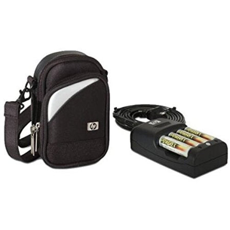 Kit completo Quick recharge per Camere HP Photosmart R-Series - Provvisto di Batteria litio, Caricabatteria rapido, Cavo di alimentazione, Borsa da viaggio