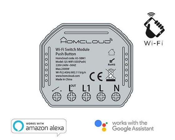 MODULO PULSANTE INTELLIGENTE WI-FI DA INCASSO (AS-SBM1)