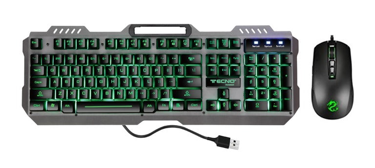 KIT TASTIERA E MOUSE TC-BG2006 GAMING USB NERO