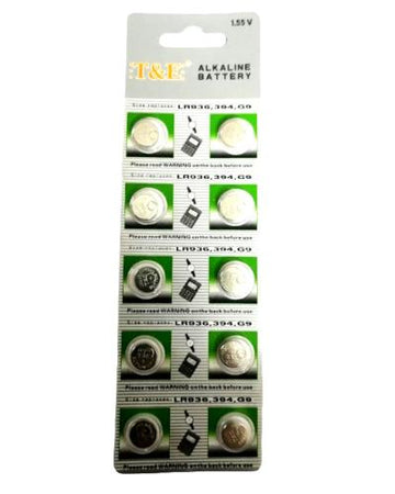 BATTERIE BOTTONE MINI 1.55V AG9 LR936 394 G9 ALKALINE (10 PEZZI)
