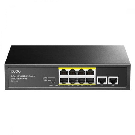 Switch di rete Cudy FS1010P - 8 Porte PoE + 2 Porte Uplink 10/100Mbps - 120W - Switch non gestionale