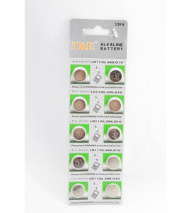 Batteria Pila Bottone 1.55v Alcalina - G10 -3891-Lr1130 - Confezione 10 Pezzi