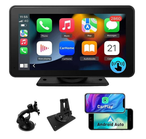 CARPLAYER PORTATILE MONTAGGIO CRUSCOTTO - TOUCH SCREEN 7" - ANDROID AUTO+APPLECARPLAY