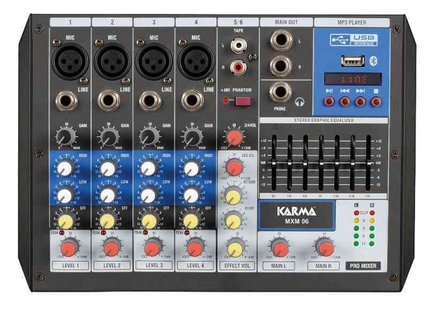 MIXER MXM 06 MICROFONICO 6 CANALI PER DJ