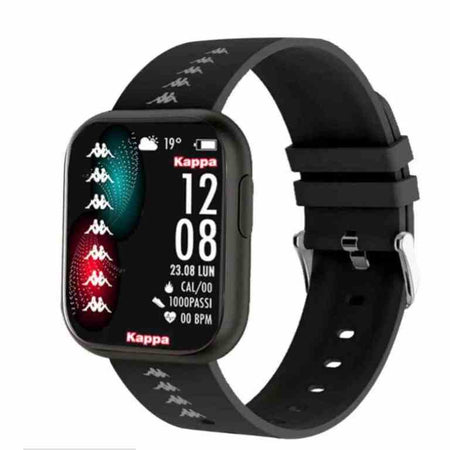 Orologio Smartwatch Kappa KW-S001 - Orologio unisex - cassa squadrata in alluminio - android/ios - cinturino in silicone nero
