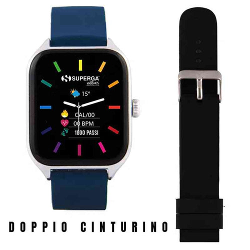 Orologio Smartwatch Superga Watch WINNER - Orologio unisex SWT-STC010 - cassa in alluminio 42mm - android/ios/Apple - bt calling (chiamate in vivavoce tramite smartwatch) - cinturino in silicone - do
