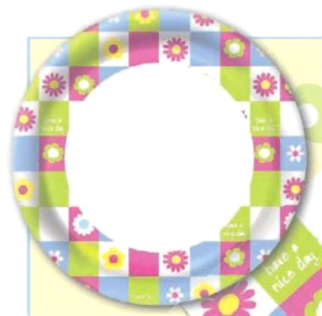 HOSTI - 10 PIATTI DI CARTA Ø23CM - DECORAZIONE FLOREALE - LINEA "HAVE A NICE DAY"