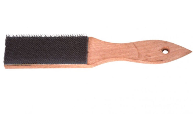 MASIDEF - SPAZZOLA PER LIME 115X40MM - CON MANICO IN LEGNO