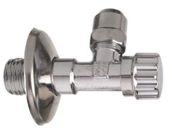 VALVOLA AD ANGOLO IN OTTONE SOTTOLAVABO - CON RACCORDO 3/8" x10MM