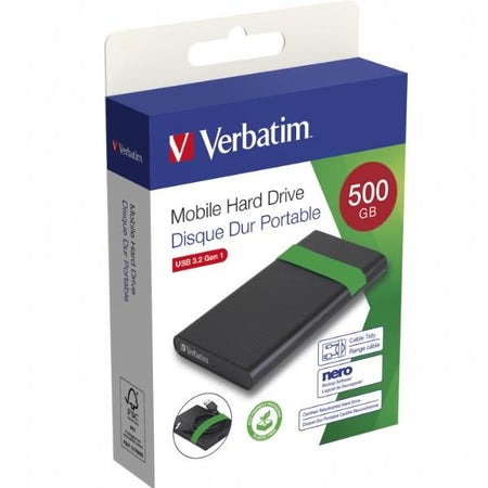 Verbatim 53111 disco rigido esterno 512 gb 5400 giri/min 2.5\" micro-usb b 2.0/3.2 gen 1 (3.1 gen 1) nero, verde