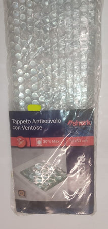 SHARK - TAPPETINO ANTISCIVOLO PER DOCCIA "FROST" 53x53CM - CON VENTOSE - COLORE TRASPARENTE