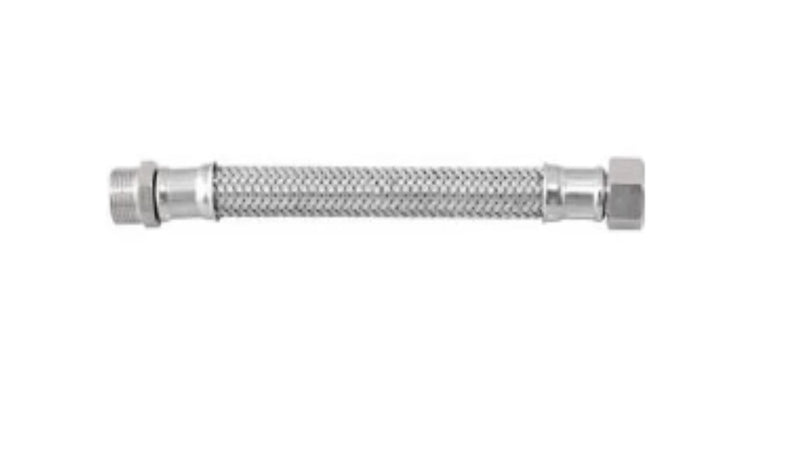 ATTACCHINO FLESSIBILE PER MONOCOMANDO 150MM - RACCORDO M3/8"- F3/8" - IN ACCIAIO INOX