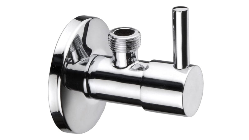 VALVOLA DI CHIUSURA AD ANGOLO PER LAVELLI - RACCORDO 1/2" - DESIGN TONDO CROMATO