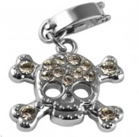 RAYHER - CIONDOLO CHARME IN METALLO CON STRASS - FORMA A TESCHIO CON CLIP - 20MM