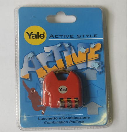 YALE - LUCCHETTO A COMBINAZIONE "ACTIVE STYLE" - COLORE ROSSO