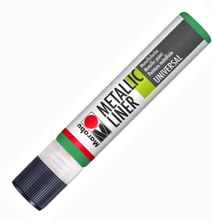 MARABU - "METALLIC LINER" COLORE METALLIZZATO UNIVERSALE 25ML - COLORE VERDE CHIARO METALLIZZATO 762