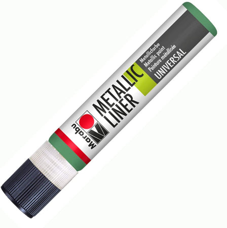 MARABU - "METALLIC LINER" COLORE METALLIZZATO UNIVERSALE 25ML - COLORE VERDE SCURO METALLIZZATO 762