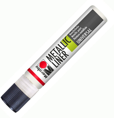 MARABU - "METALLIC LINER" COLORE METALLIZZATO UNIVERSALE 25ML - COLORE BIANCO METALLIZZATO 770