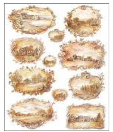 CALAMBOUR - FOGLIO DI CARTA DECOUPAGE "CAL 189/F"