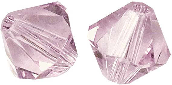 RAYHER - 12 PEZZI - PERLE DI CRISTALLO "SWAROVSKI" FORMA ROMBO Ø6MM - COLORE ROSA ORCHIDEA
