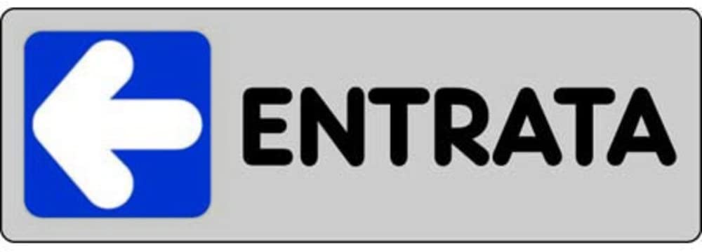 PUBBLICENTRO - ETICHETTA ADESIVA "ENTRATA" CON FRECCIA A SINISTRA 150X50MM