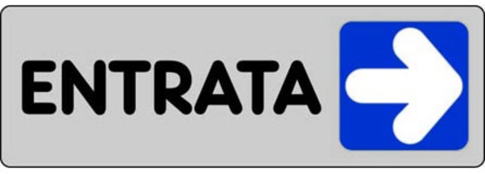 PUBBLICENTRO - ETICHETTA ADESIVA "ENTRATA" CON FRECCIA A DESTRA 150X50MM