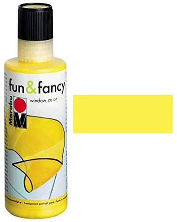 MARABU - "FUN&FANCY" COLORE A BASE D'ACQUA PER VETRI 8OML - COLORE GIALLO PASTELLO 022