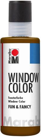 MARABU - "FUN&FANCY" COLORE A BASE D'ACQUA PER VETRI 8OML - COLORE MARRONE SCURO 045
