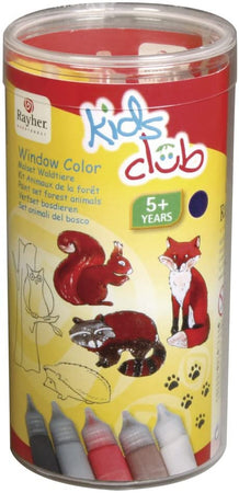 RAYHER - "WINDOW COLOR" PER DIPINGERE ANIMALI DEL BOSCO 5X25ML