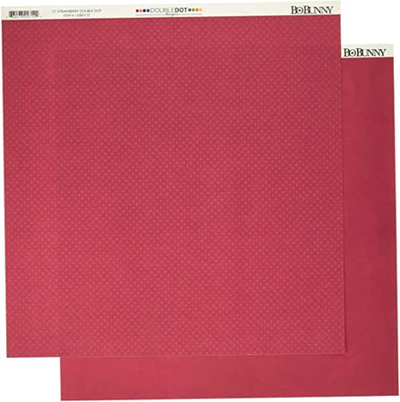 BOBUNNY - CARTONCINO STRUTTURATO FRONTE/RETRO "DOUBLEDOT" 12x12CM - COLORE ROSSO CILIEGIA