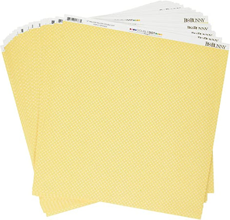 BOBUNNY - CARTONCINO STRUTTURATO FRONTE/RETRO "DOUBLEDOT" 12x12CM - COLORE GIALLO MORBIDO