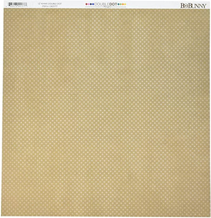 BOBUNNY - CARTONCINO STRUTTURATO FRONTE/RETRO "DOUBLEDOT" 12x12CM - COLORE KHAKI
