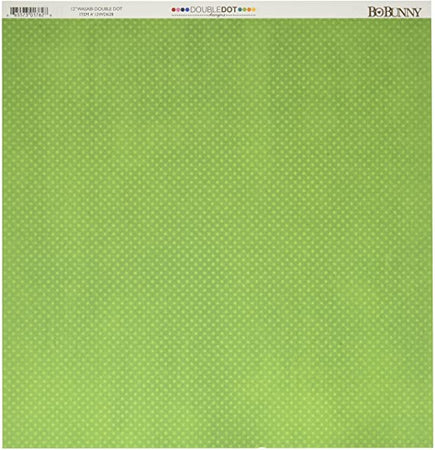 BOBUNNY - CARTONCINO STRUTTURATO FRONTE/RETRO "DOUBLEDOT" 12x12CM - COLORE VERDE WASABI