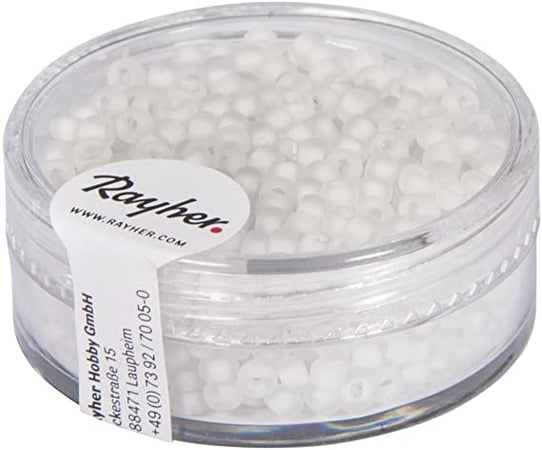 RAYHER - 17gr - PERLINE DI SEMI "ARKTIS" OPACHE Ø2,6MM - COLORE BIANCO