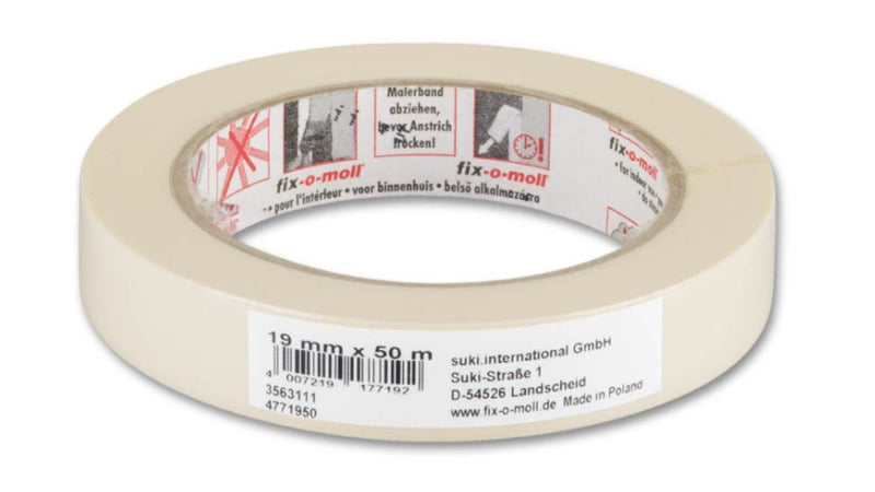 FIX-0-MOLL - 50mt x 19mm - NASTRO CARTA CRESPATO "ECO" - PER MASCHERATURA - COLORE CAMOSCIO