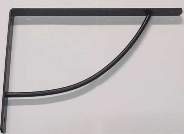VECA - REGGIMENSOLA PESANTE LINEA "TONDINO" PER ARREDO GARAGE IN ACCIAIO 30CM - COLORE NERO OPACO