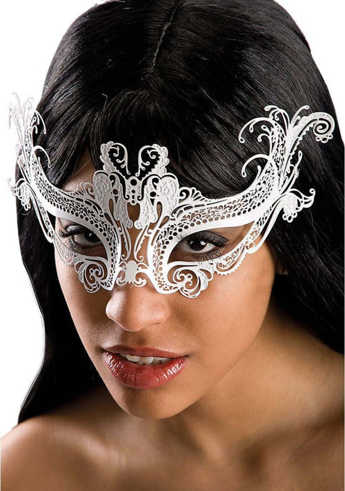00731-1 Maschera Bianca Metallo Salute e cura della persona/Erotismo e contraccezione/Abbigliamento erotico/Donna/Costumi e travestimenti Kondorama - Martinsicuro, Commerciovirtuoso.it