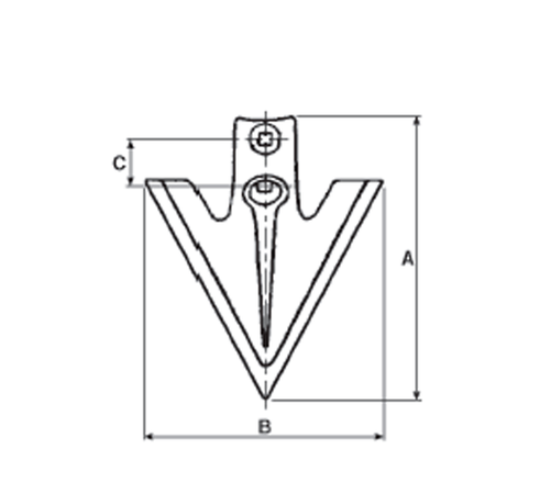 Vomerina sarchiante 200x200mm per ancora estirpatore