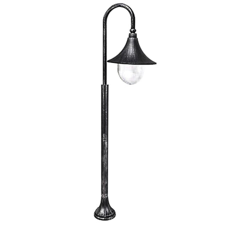 Lampione a cigno su piantana in ferro anticato lampada luminosa da esterno e giardino
